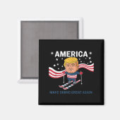 アメリカ スキーを再び偉大に ドナルド トランプ マグネット (正面/裏面)