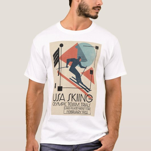 アメリカ スキーポスター Tシャツ (正面)