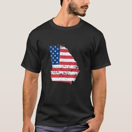 アメリカ・ティーズ・ジョージア州旗の概要 Tシャツ (正面)