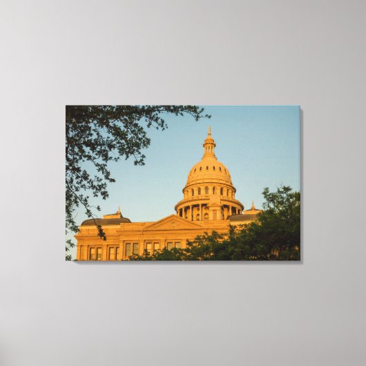 アメリカ、テキサス州、オースティン。キャピトル建物(1888) キャンバスプリント (正面)