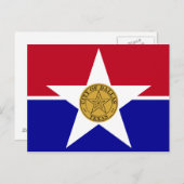 アメリカ・テキサス州・ダラス国旗を掲げたはがき ポストカード (正面/裏面)