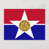 アメリカ・テキサス州・ダラス国旗を掲げたはがき ポストカード (正面)