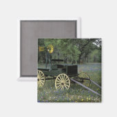 アメリカ、テキサス州、デヴィン、古いワゴン マグネット (正面/裏面)