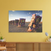 アメリカ、テキサス州、パンハンドルエリア、アマリロ：キャデラック2 キャンバスプリント (インサイチュ (リビング))