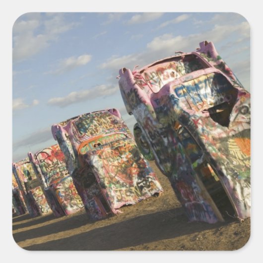 アメリカ、テキサス州、パンハンドルエリア、アマリロ：キャデラック スクエアシール (正面)