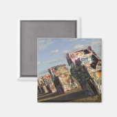 アメリカ、テキサス州、パンハンドルエリア、アマリロ：キャデラック マグネット (正面/裏面)