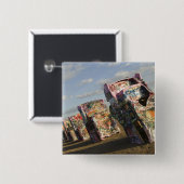 アメリカ、テキサス州、パンハンドルエリア、アマリロ：キャデラック 缶バッジ (正面&裏面)