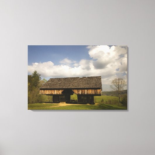 アメリカ、テネシー素晴らし州、スモークマウンテンNP。 キャンバスプリント (正面)