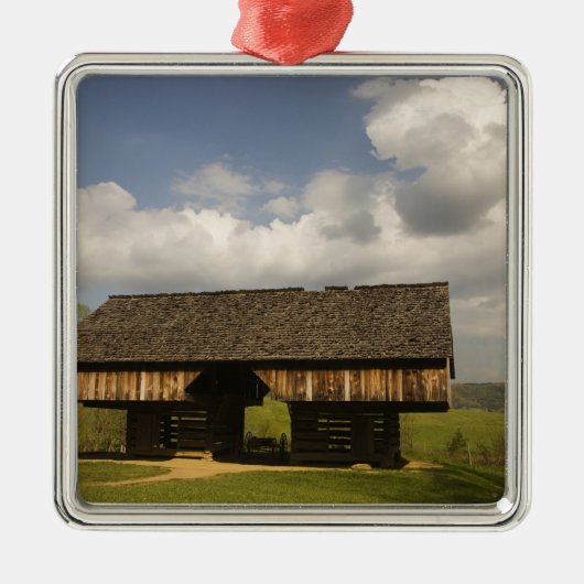 アメリカ、テネシー素晴らし州、スモークマウンテンNP。 メタルオーナメント (正面)