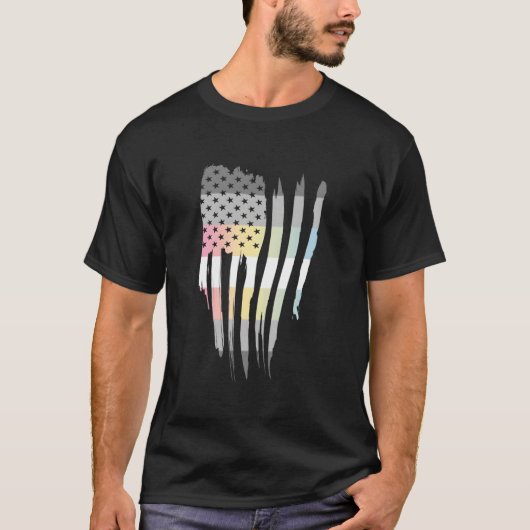 アメリカ デミフルイド フラグ Tシャツ (正面)