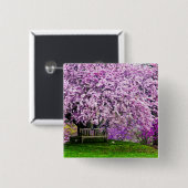 アメリカ、デラウェア、ウィルミントン。下の木製のベンチ 缶バッジ (正面&裏面)