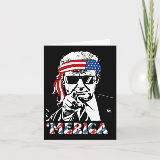 アメリカ トランプ 4日も7月 トランプ アメリカ国旗 カード (正面)