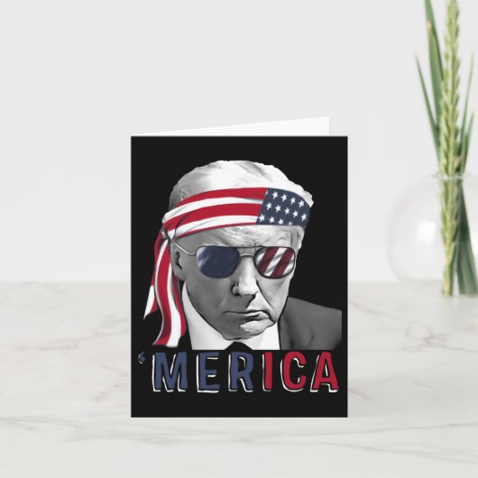 アメリカ トランプ 4日 アメリカ 国旗 カード (正面)