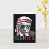 アメリカ トランプ 4日 アメリカ 国旗 カード (黄色い花)