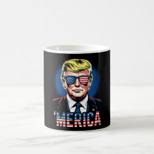 アメリカ トランプ 7月4日 アメリカ国旗 ヴィンテージ レトロ コーヒーマグカップ