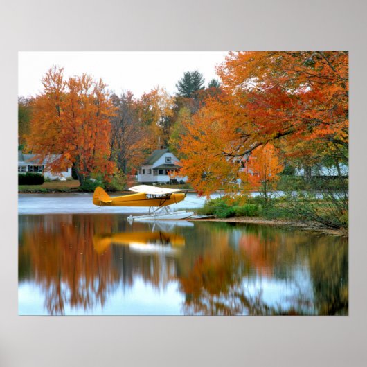 アメリカ、ニューイングランド、ニューハンプシャー。フロート飛行機 ポスター (正面)