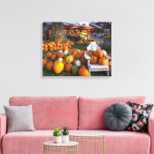 アメリカ、ニューイングランド、メイン、ウェルズ。秋の展示 キャンバスプリント (インサイチュ (リビング))