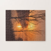 アメリカ、ニューイングランド、メイン。秋の日の出 ジグソーパズル (横)