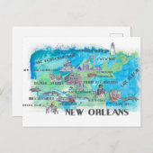 アメリカ ニュージャージー 旅行地図 ハイライト付き ポストカード (正面/裏面)