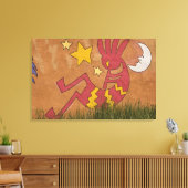 アメリカ、ニューメキシコ、サンタフェ。壁の壁画 キャンバスプリント (インサイチュ (リビング))