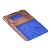 アメリカ、ニューメキシコ、サンタフェ。青いドアのビューと マグネット (右側)