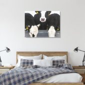 アメリカ、ニューヨーク州、牛が飲む凍ってい キャンバスプリント (インサイチュ (寝室))