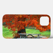 アメリカ、ニューヨーク、ウェストパーク。カエデの下のベンチ Case-Mate iPhoneケース (裏面 (横))