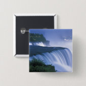 アメリカ、ニューヨーク、ナイアガラ滝。〜の米国滝 缶バッジ (正面&裏面)