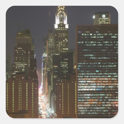 アメリカ、ニューヨーク、ミッドタウンの景色 スクエアシール (正面)