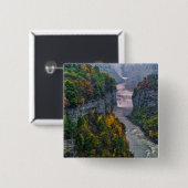 アメリカ、ニューヨーク、レッチワース州パーク。川と 缶バッジ (正面&裏面)