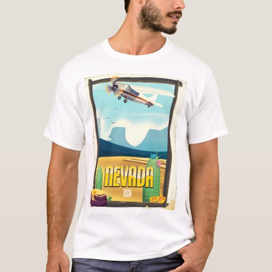 アメリカ ネバダ州のビンテージな旅行ポスター Tシャツ (正面)