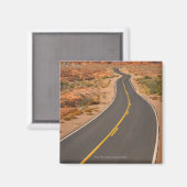 アメリカ、ネバダ、火の谷、砂漠道路 マグネット (正面/裏面)