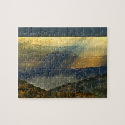 アメリカ、ノースカロライナ、素晴らしスモーク山脈。 ジグソーパズル (横)