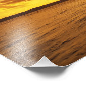 アメリカ、ハワイ、カウアイカラフル、月の日の出 フォトプリント (角)