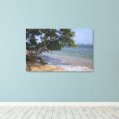 アメリカ、ハワイ、カウアイ、ビーチ風光明媚。RF) キャンバスプリント (インサイチュ (ウッドフロア))