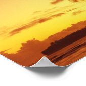 アメリカ、ハワイ、マウイカラフル、夕日 ポスター (角)