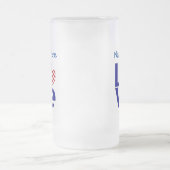 アメリカ ハート フラグ 青 LOVE 名前入り フロストグラスビールジョッキ (中央)