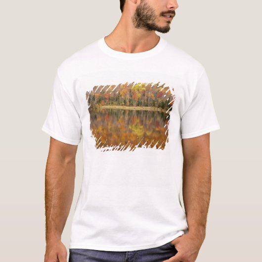 アメリカ、バーモント州の湖のある秋の風景 Tシャツ (正面)