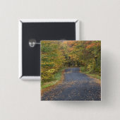 アメリカ、バーモント州南部、道路沿いの紅葉 缶バッジ (正面&裏面)