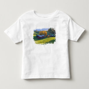 アメリカ, バーモント州, ジェンヌ農場。なだらかな緑の丘 トドラーTシャツ