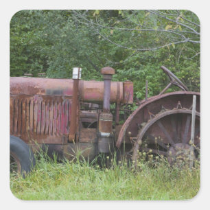 アメリカ, バーモント州, マンチェスター: アンティーク農場のトラクター スクエアシール