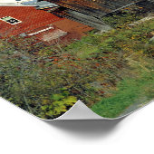 アメリカ、バーモント、ウェイズ・リバー。秋の葉 ポスター (角)