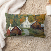 アメリカ、バーモント、ウェイツ川。秋の葉:追加 ランバークッション (ブランケット)