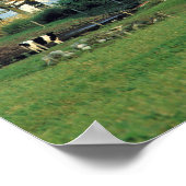 アメリカ、バーモント、ピーカム。赤い納屋と白 ポスター (角)