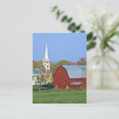 アメリカ、バーモント、ピーカム。赤い納屋と白 ポストカード (スタンド正面)