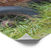 アメリカ、バーモント、マンチェスター：アンティークファームトラクター ポスター (角)