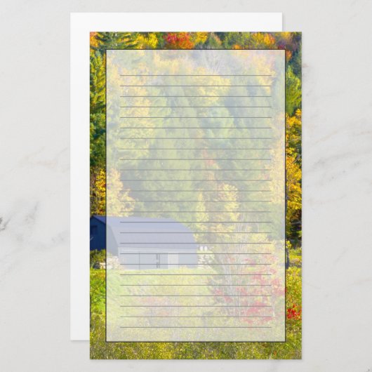 アメリカ、バーモント。秋100号沿いの道路。 便箋 (正面/裏面)