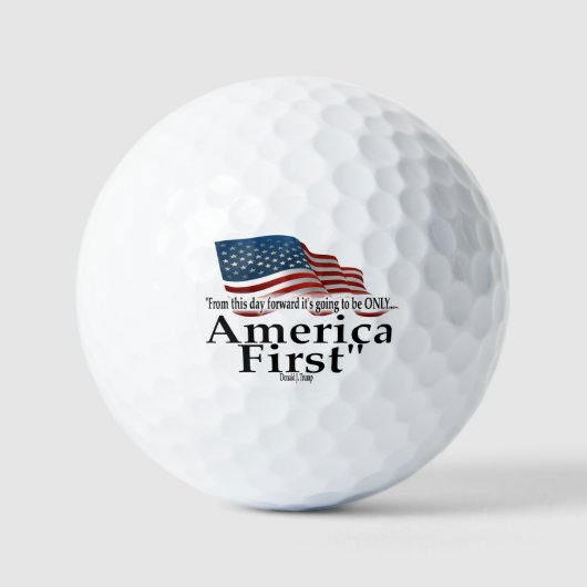 アメリカ・ファースト トランプ 引用  愛国旗 ゴルフボール (正面)