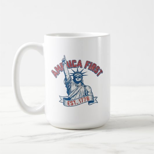 アメリカ・ファースト - 1776年創設 コーヒーマグカップ (左)