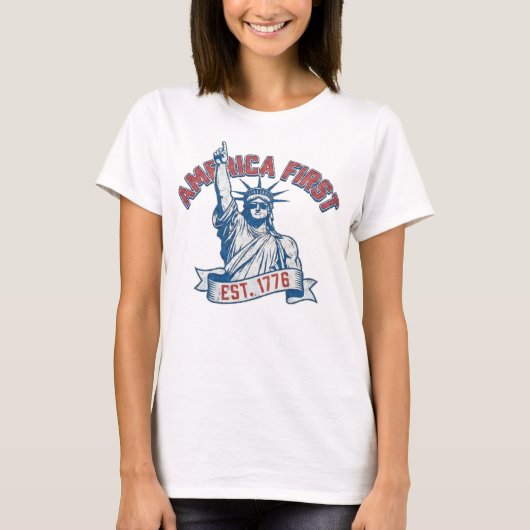 アメリカ・ファースト - 1776年創設 Tシャツ (正面)